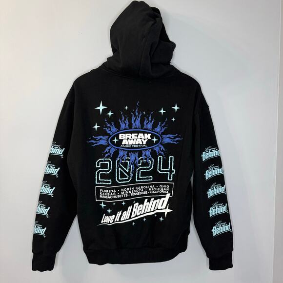 Break Away Musical Festival 2024 Black Hoodie Leave it All Behind Sz M - Picture 8 of 10